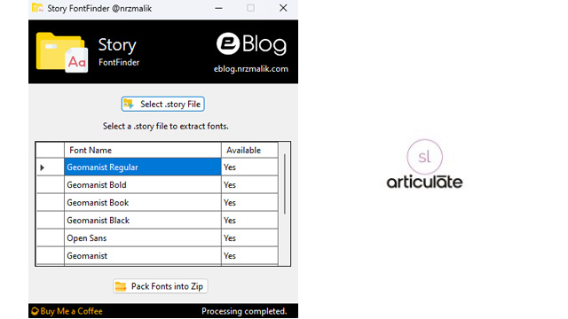 Storyline Font Finder