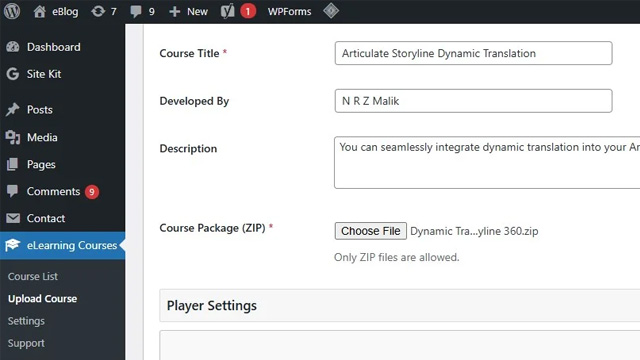 eLearning Course Uploader